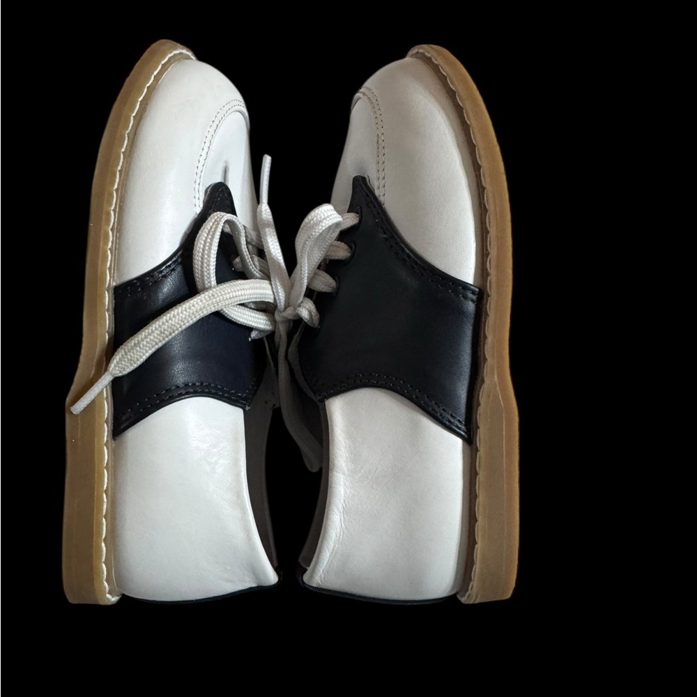 Trimfoot Oxford Black White Saddle Toddler Shoes - Picture 5 of 7